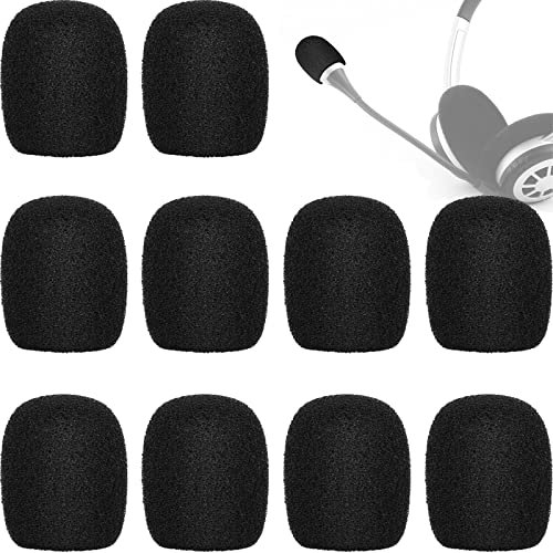 Mini Microphone Headset 10 Pack ChromLives Lapel Headset Microphone Windscreens Foam Covers Microphone Covers Mini Size Color Black