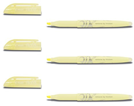 Pilot Frixion Light Soft Pastell (Textmarker, soft Pastell | gelb, 3 Stück)
