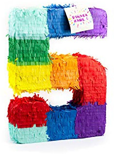 Trendario Pinata Zahl 5 - mehrfarbig - ungefüllt - Ideal zum Befüllen mit Süßigkeiten und Geschenken - Piñata für Kindergeburtstag Spiel, Geschenkidee, Party, Hochzeit