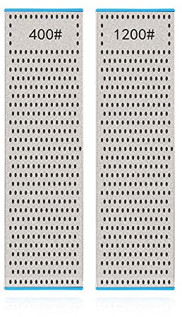 QZATACAEN Diamant Schleifstein Abflachungsstein Läppplatte Doppelseitig (400 & 1200) Körnung Diamant Schärfplatte Montagestein Flache Platte 253 × 70 × 14 mm