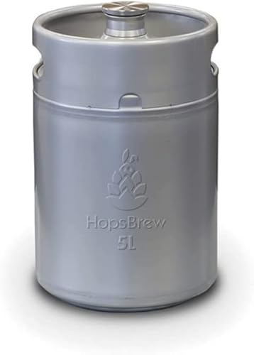 HopsBrew Mini growler en acier inoxydable 304 (5 L standard argent)