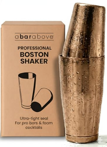 A Bar Above Boston Cocktail Shaker Set, 2 Piece, 18 and 28 Oz Tins, Copper