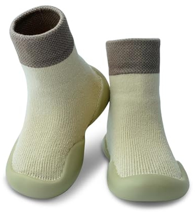 Dookeh Baby Sock Shoes (6-Lightbrown, 2.5-3 Years, EU Size 23, Factory Size_Printed on Shoes 26/27)