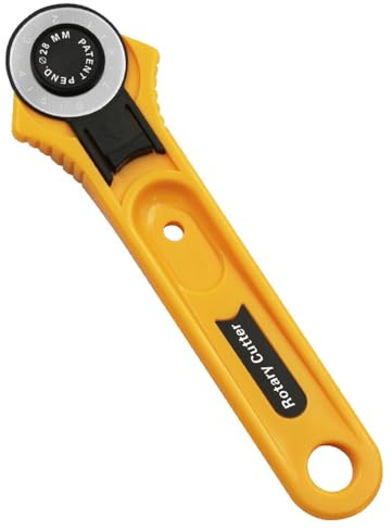 TopHomer Cortador manual de tela de 28 mm, cortadores giratorios de cuero con mango de plástico, cortador de rueda para tela de costura de papel de cuero