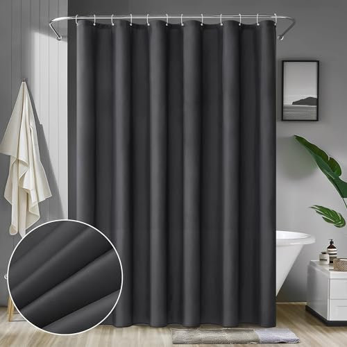 MIULEE Duschvorhang 150x180cm Dunkelgrau Wasserdicht Badvorhang Anti-schimmel und Textil Waschbar Schnelltrocknend Badezimmer für Badewanne und Dusche Duschvorhänge mit 10 Duschvorhangringe