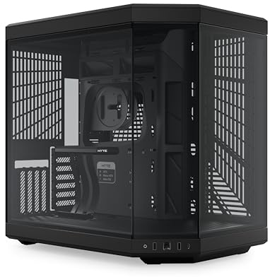 Hyte Y70 Upgraded Modern Aesthetic Dual Chamber Panoramic Tempered Glass Mid-Tower ATX Computer Gaming Case with PCIE 4.0 Riser Cable Included, Black (CS-HYTE-Y70-B)