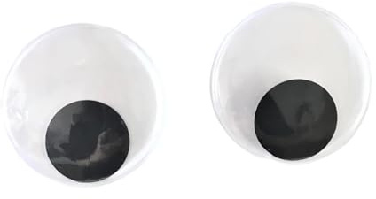 CarpNettore Occhi Mobili Autoadesivi, Occhi Mobili Fatti a Mano Neri, per Mobili da Festa, Frigoriferi, Artigianato, Diametro 12 cm