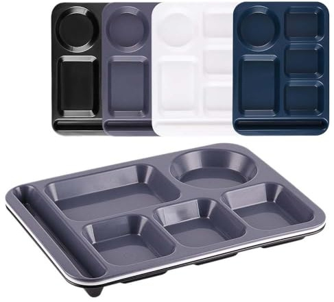 AIYoo Unbreakable Divided Portion Plates,12 Inch Dishwasher Safe Tray for Adults,Plastic Home Dinner Plate Feeding Food Training,4Colors for Outdoor Camping Picnic BBQ Beach,New 6C