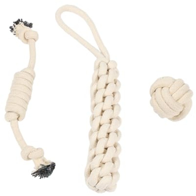 3 Stück Hundespielzeug UnzerstöRbar,Hundespielzeug Seil,Hundespielzeug GroßE Hunde,Welpenspielzeug Mit Knoten Bal,Hundeseilspielzeug für Welpen Große Kleine Hunde,Seil Ring-Robustes Dog Toys for Dog