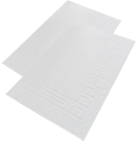 nice homeit Juego de 2 Alfombrillas de baño de Rizo 100% algodón, Extra Suaves, absorbentes y Lavables a máquina, Fabricadas en Italia (Blanco, 50 x 80 cm)