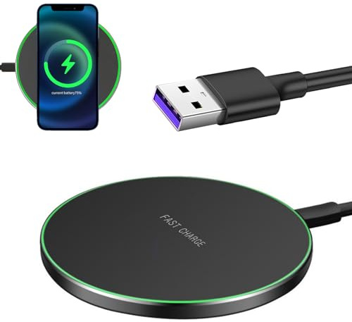 35W Cargador inalámbrico rápido de inducción de Compatible con iPhone 16/15/14/13/12/11 Pro MAX, Samsung Galaxy S25 Ultra/S24 Plus/S23 FE, Google Pixel 9/8 Pro, Cargador inalámbrico rápido para