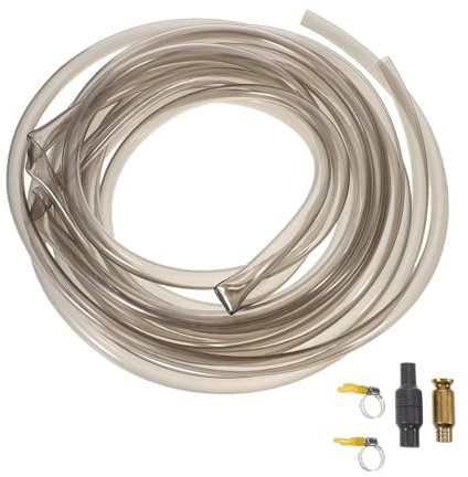 Yardwe Manguera Flexible de PVC para Acuario 5 M con Abrazadera y Conexión PVC 1/4 Cambiador de Agua para Peceras de Agua Dulce y Salada Herramienta de Limpieza y Aspirador de