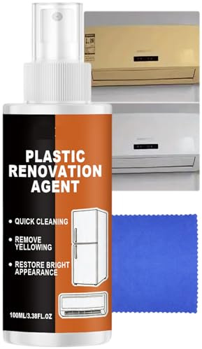 Spray smacchiatore per plastica, detergente potente per macchie gialle su elettrodomestici, condizionatori e sedili del WC, ravvivante rapido per plastica ingiallita, ripristina la brillantezz (1pcs)