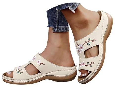 Générique Sandales Et Mules Pour Femmes Orthopédiques Chaussons Été Confortable Chausson Bout Ouvert Compensées Plateforme Pantoufles De Plage Et Claquettes De Piscine