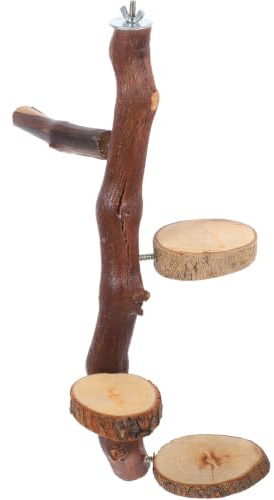 MALUGOGO Parrot Perch Wooden Climbing Board, Home Springboard, Bite Resistant, Easy Installation, Brown, for Parrot and Bird