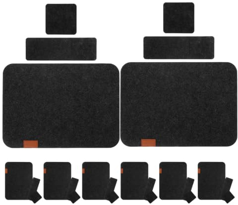 Zerodeko 8 set värmebeständiga filtbordsunderlägg med knivpåsar och muggunderlägg