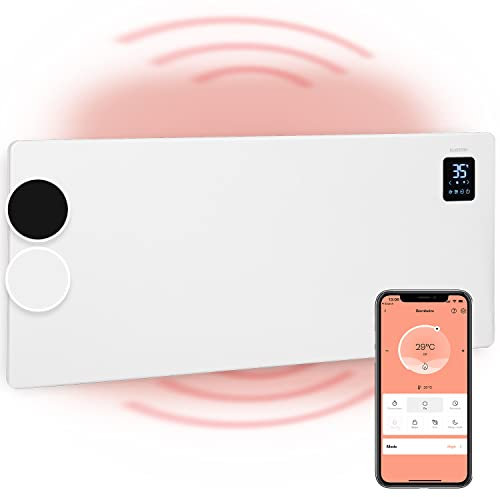 Klarstein Stufa Elettrica Basso Consumo, 2500W, Termoconvettore a Parete con Termostato, Termosifone Calorifero Riscaldamento Smart