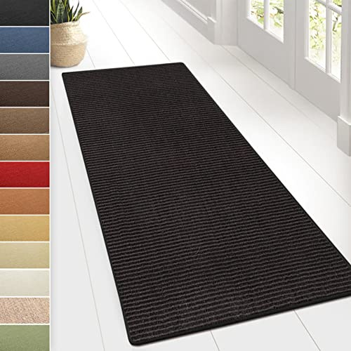 Floordirekt Sisal-Teppich Sylt | Wohnteppich oder Läufer | Hochwertiges Qualitätsprodukt | Erhältlich in vielen Farben & Größen | Langlebig & strapazierfähig (80 x 400 cm, Schwarz)
