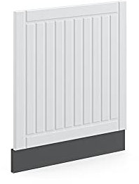 Vicco Frontblende Fame-Line, Geschirrspüler Fronttür, Anthrazit/Weiß, 60 cm ohne Arbeitsplatte