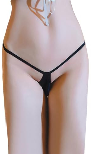 FASXIR Sexy G-Strings Micro Thongs Tiny Panties Underwear Tangas Low Rise Hipster T-back Pouch Bikini Briefs for Women Men (US, Alpha, X-Large, Regular, Regular, Black Pouch Style)