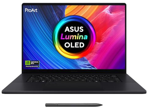 ASUS ProArt 16 OLED H7606WP Laptop | 16.0” 4K OLED Touchscreen | CoPilot+ PC | AMD Ryzen AI 9 HX 370 | NVIDIA GeForce RTX 5070 | 64GB RAM | 4TB PCIe SSD | Backlit Keyboard | Windows 11 | Stylus Pen