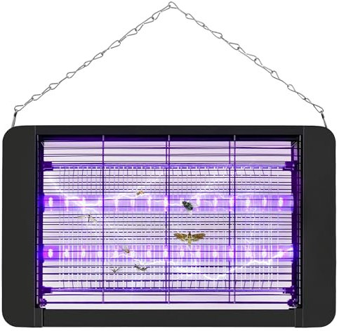 DJROLL Lampe Anti Moustique, UV Lampe Mouche Attrape, Tueur d'Insectes Électrique Anti Insectes Portée 120m² pour Intérieur et Extérieur