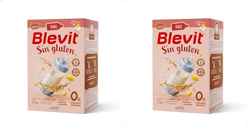 Blevit Bibe Sin gluten | 500g | Papilla para Bebé desde los 4 Meses con 95% de Cereales - 14 Vitaminas y Minerales (Paquete de 2)