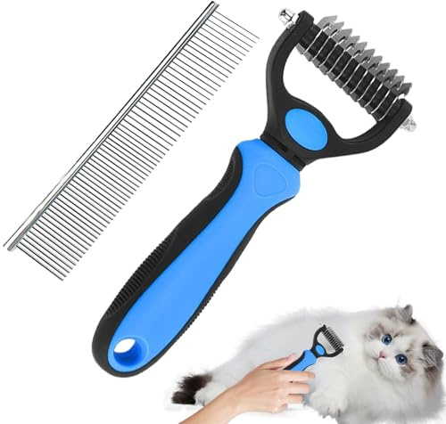 Combuscolo Para Eliminar Nudos Para Perros- De Acero De Doble Cabeza, Rastrillo Para Pieles De Dientes | Cepillo De Aseo Ergonómico, Herramienta Anti-Mat, Peinado Eficac