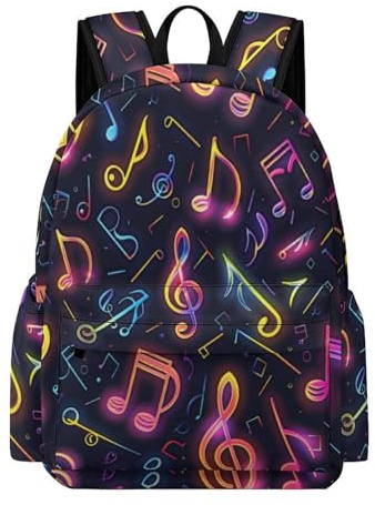 TPISLI Sac Scolaire Musical Notes Élève Garçon 8 Ans Cartable Musique Amateur Élève Fille CE1 CE2 Sac à Dos Grand Durable pour Randonnée Sorties et Usage Quotidien Loisirs, Daypack