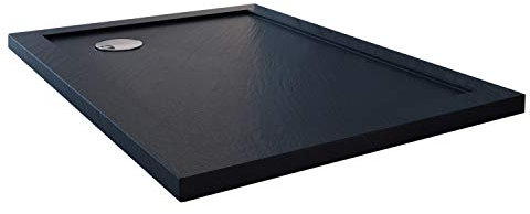 Idralite Plato de Ducha 70x100x4cm Rectangular Acrílico Borde Realzado Antracita Efecto Piedra Mod. Flower