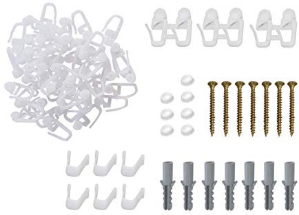 HUGG-Zubehör-Set ZV.300 zum Befestigen von Gardinen und 1- bis 3-Laufe Vorhang-Schienen - bis zu 300 cm Länge.