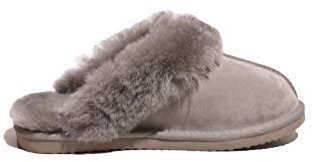 Reissner Lammfelle | Engel Hausschuhe Nadine | Pantoffel | Veloursleder | Innenfutter echtes Merino Lammfell | mit Fellkranz | Platin 39