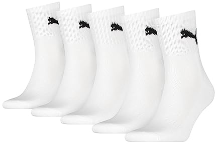 PUMA Easy Rider Junior 5p, Calzini Unisex - Bambini e ragazzi, White, 23-26