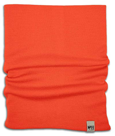 100% Merino Wool - Midweight Neck Gaiter - Skiing Neck Warmer - Winter Face Mask - Multipurpose Headwear - Blaze Orange - Moisture Wicking Neck Wear