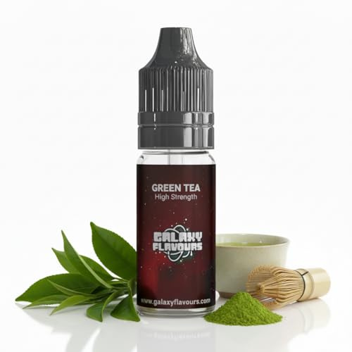 Green Tea Food Flavouring Drops 10ml - Premium Herbal Extract for Professional Baking & Luxury Tea Beverages - High Strength Food Grade Concentrate by GALAXY FOOD FLAVOURS