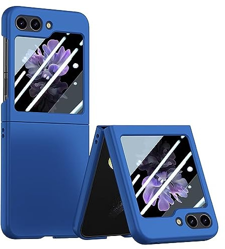 Topme Coque de téléphone Hard Skin pour Samsung Galaxy Z Flip5 / Samsung Galaxy Flip 5 2023 6.7, Manchon de Protection Antichoc en Polycarbonate - Bleu Klein