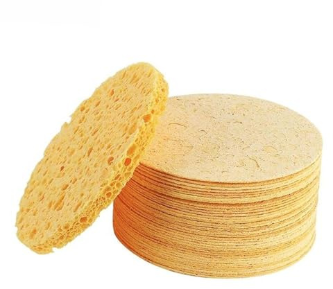 Generic Spugne per Il Viso, Spugna Esfoliante per Il Viso, Spugna per Il Lavaggio Del Viso in Cotone E Polpa di Legno per Massaggi, Rimozione Del Trucco, 30 pezzi