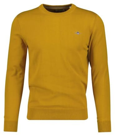 GANT Herren Classic Cotton C-Neck Pullover, Maple Yellow, X-Large