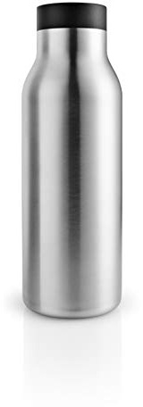 Eva Solo | Urban Isolierflasche 0,5 l Steel/Black | Hält Wasser länger kalt | Steel/Black