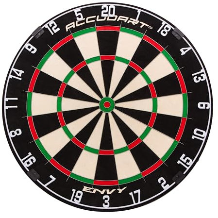 Accudart Envy Bristle Dartboard - 360° Pro-Glide Number Ring - ROTA-X Precision Alignment System - LEVELTECH Stabilizers for Perfect Alignment - Premium Kenyan Sisal