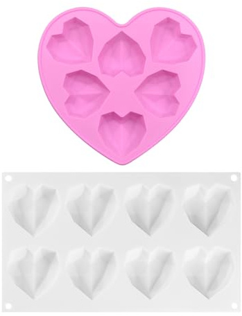 2 Pieces Heart-Shaped Molds, Dessert Cake Silicone Molds, DIY Dessert Jelly Soap, Kitchen Baking Utensils