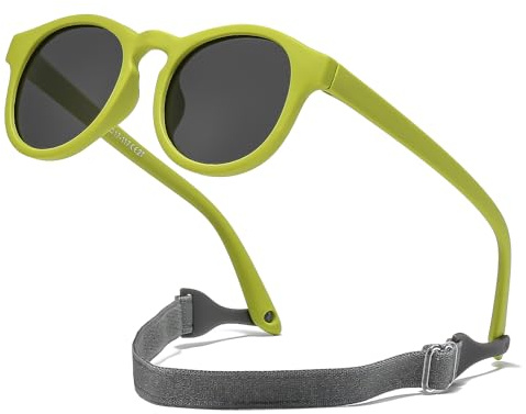 Suertree Barn polariserade solglasögon fjäril UV-skydd gummiglasögon för flickor pojkar ålder 2–10 unisex barn, Grön2