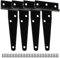 KEQAR Cerniera a T in 4 pezzi con vite di montaggio per porte, cerniere per porte in legno, cerniera a T per porte e finestre in legno, ideale per porte in legno resistenti (nero)