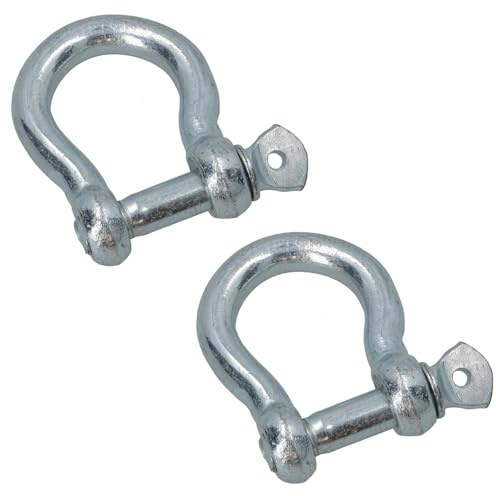 AB Tools 20mm Galvanised Bow Shackle 2 Pack Link Chandlery Boat Yacht
