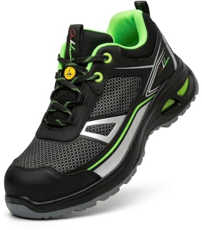 Scarpe Antinfortunistiche Uomo S3 SRC-Punta Acciaio 200J | Kevlar Antiperforazione | Mesh 3D Traspiranti | Scarpe da Lavoro Cantiere Magazzino Edilizia Leggere, Taglia 44