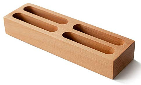 Visitenkartenhalter aus Holz mit 4 Rastern