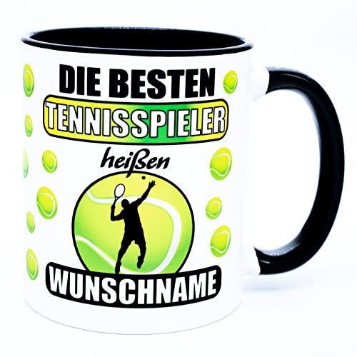 Die besten Tennisspieler heißen Name Tasse Becher personalisiert Tennis Zubehör Fanartikel Geschenk Geschenkidee Lustig Trainer Accessories Herren Männer Kinder Deko Equipment Training Jungen Gadget