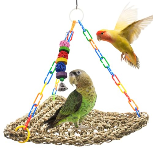 Large Birds Seagrass Mat 16x12.2x13.4 Triangle Cockatiel Seagrass Swing