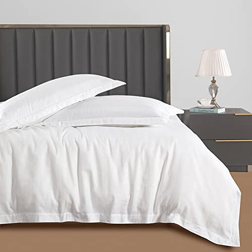 VEJESIME Duvet Cover Set, 3 Sided Zipper, 100% Cotton Duvet Cover 3 Pieces with one Duvet Cover,Two Pillowcase, Triple-Zip System for Simple Changing (Queen (U.S. Standard))