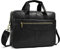 newsbirds 15.6 Zoll Herren Laptoptasche Leder Aktentasche Umhängetasche Handtasche für Männer Business Tasche Notebook Bürotasche, 3317 Schwarz